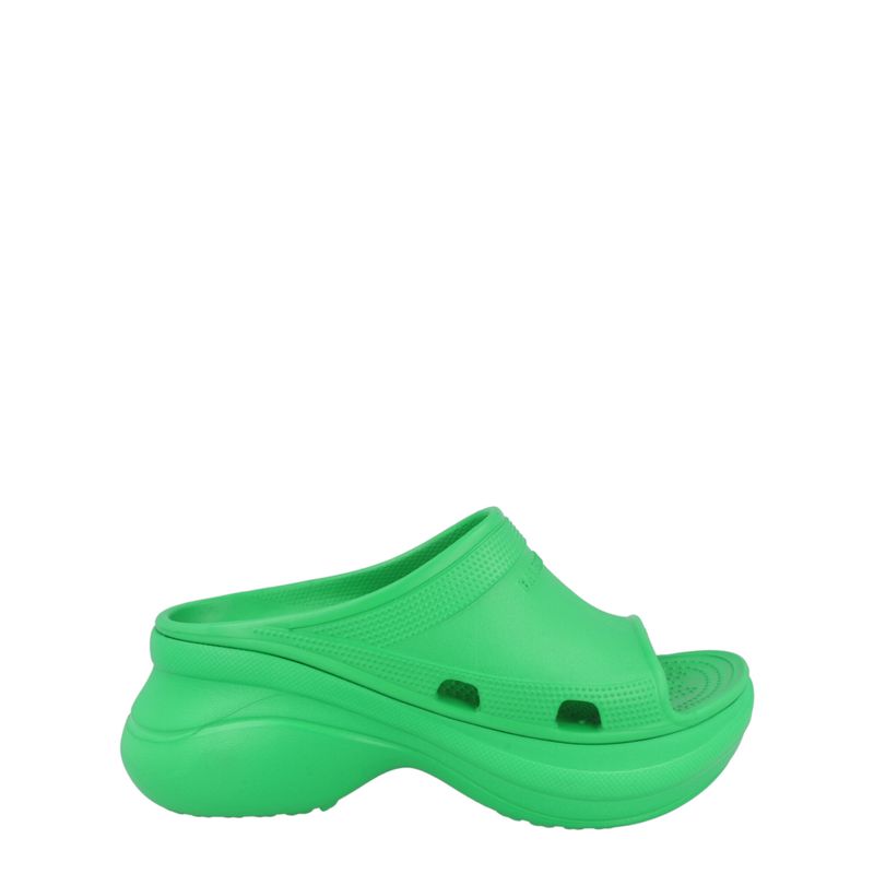 Balenciaga Crocs X Pool Slide Sandals Green Womens